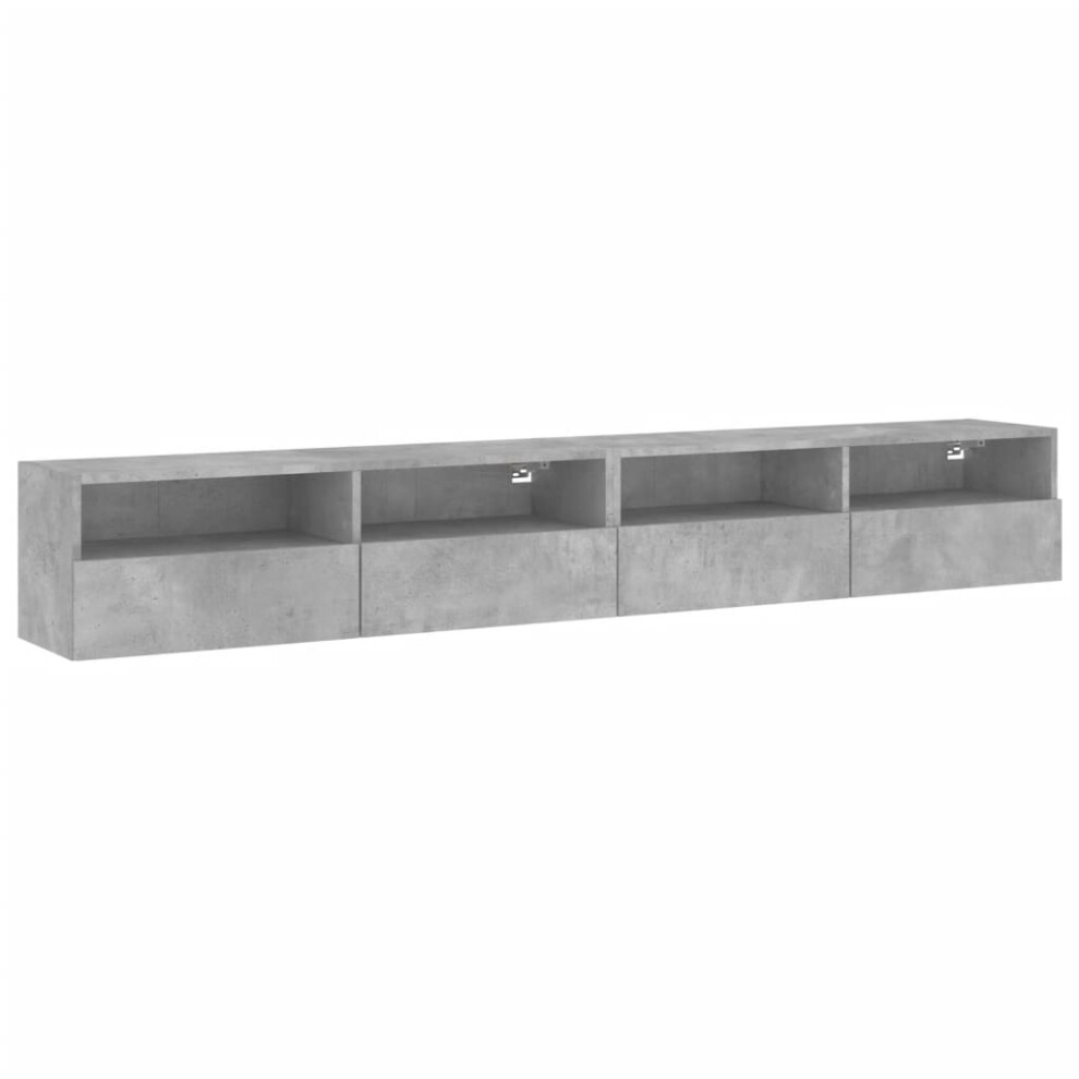 vidaXL TV Wall Cabinets Floating TV Unit 2 pcs Concrete Grey Engineered Wood