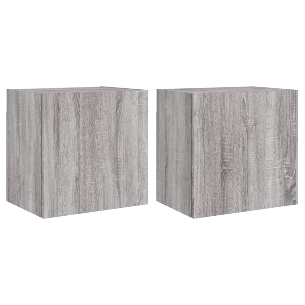 vidaXL TV Wall Cabinets Floating TV Unit 2 pcs Grey Sonoma Engineered Wood