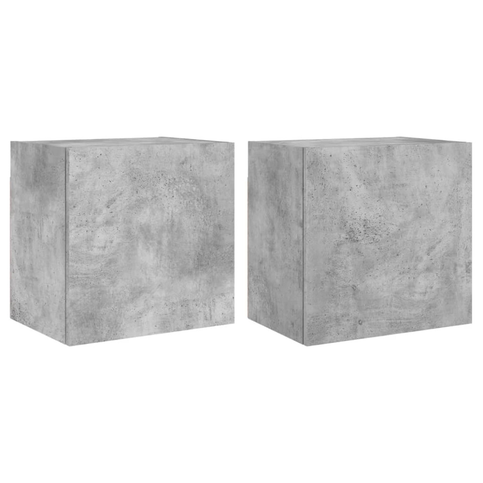Vidaxl Tv Wall Cabinets Floating Tv Unit 2 Pcs Concrete Grey Engineered Wood