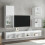 VidaXL vidaXL Bedside Cabinets with LED Lights Wall-mounted Side Table 2 pcs White 5