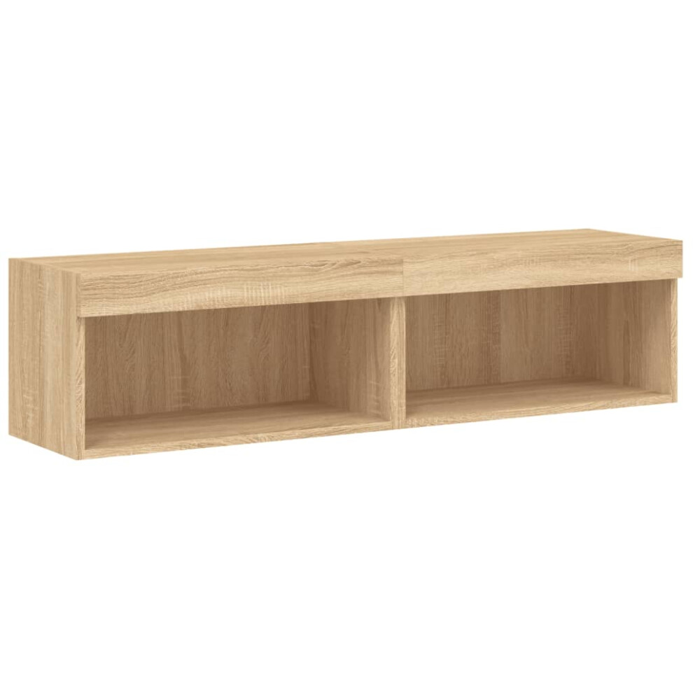 Vidaxl Tv Cabinets With Led Lights Tv Stand Cabinet Tv Unit 2 Pcs Sonoma Oak