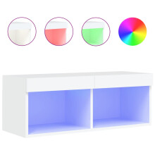 vidaXL TV Cabinet with LED Lights TV Stand Media Cabinet TV Console Unit White