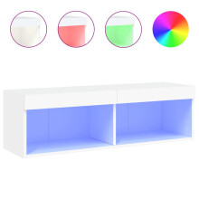vidaXL TV Cabinet with LED Lights TV Stand Media Cabinet TV Console Unit White