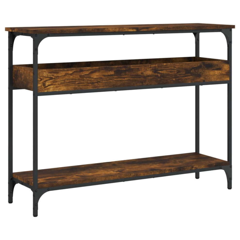 Vidaxl Console Table With Shelf End Side Table Smoked Oak Engineered Wood