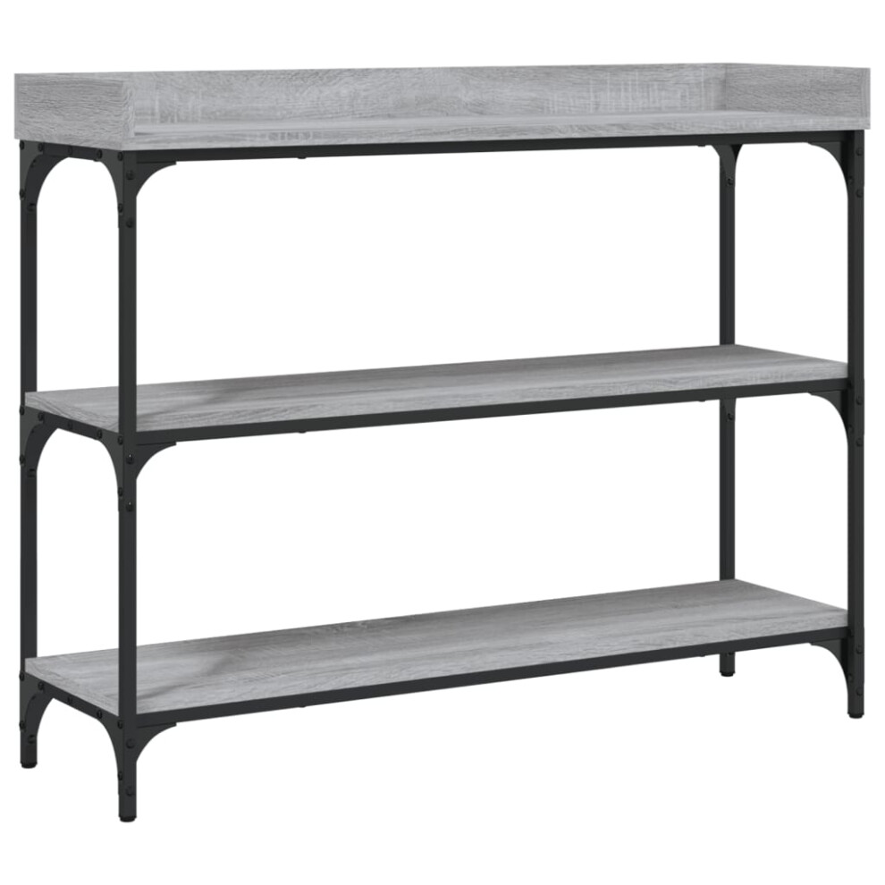 vidaXL Console Table with Shelves Hallway End Table Side Table Grey Sonoma