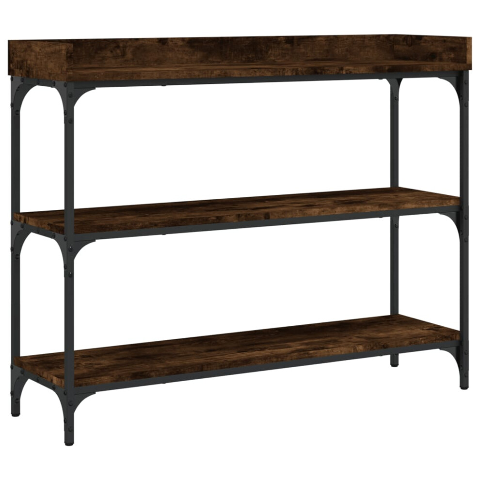 Vidaxl Console Table With Shelves Hallway End Table Side Table Smoked Oak