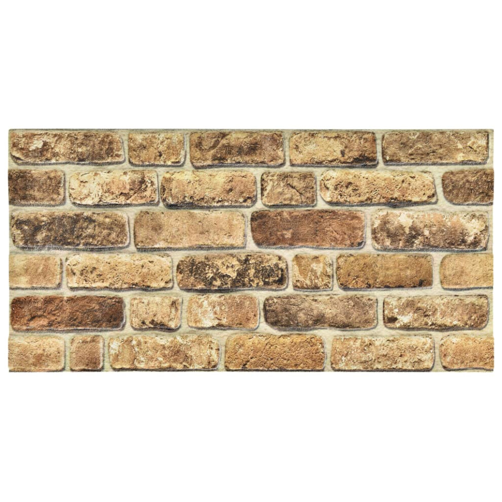 vidaXL 3D Wall Panels with Dark Sand Brick Design Wall Covering 11 pcs EPS