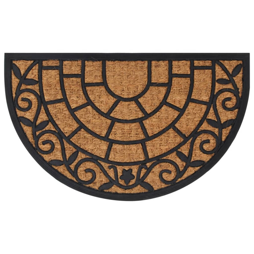 vidaXL Door Mat Floor Mat Entrance Mat Doormat Half Round Rubber and Coir