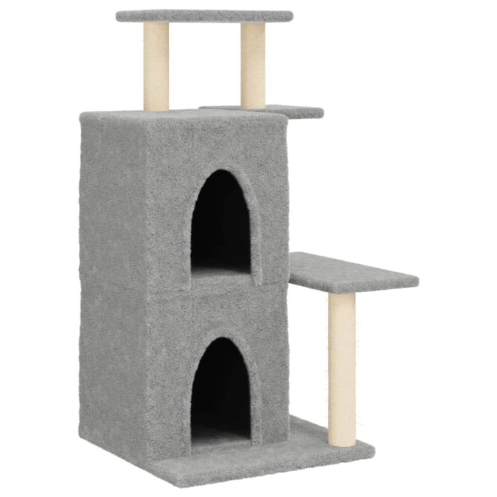 Vidaxl Cat Tree With Sisal Scratching Posts Cat Tower Climbing Tree Light/Grey