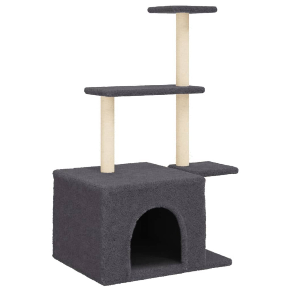 vidaXL Cat Tree With Sisal Scratching Posts Cat Tower Climbing Tree Dark Grey