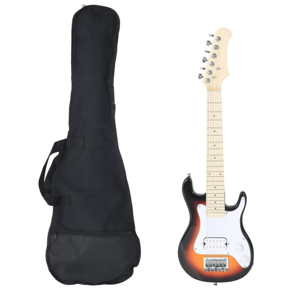 vidaXL Electric Guitar for Kids & Bag Junior Acoustic Guitar Brown and White