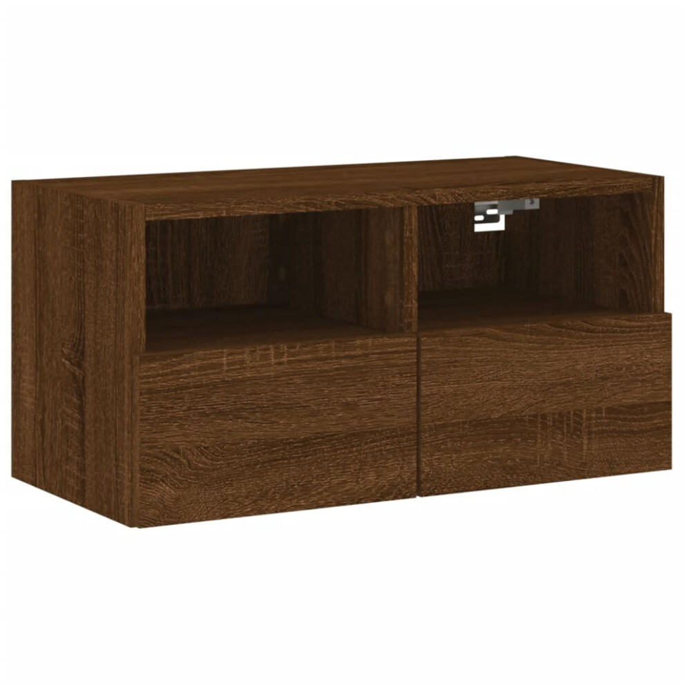 vidaXL TV Wall Cabinet Wall-mounted TV Cabinet Stand Brown Oak Engineered Wood