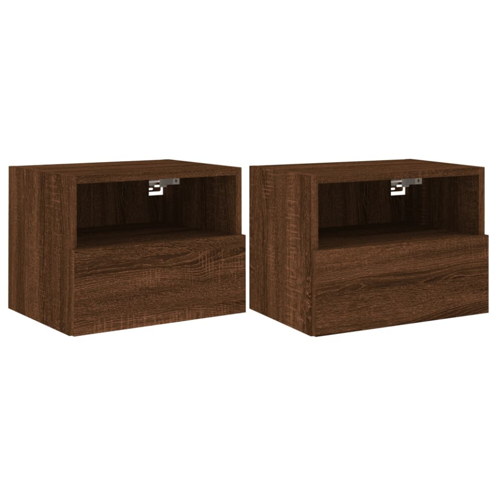 vidaXL TV Wall Cabinets Wall Mounted TV Units 2 pcs Brown Oak Engineered Wood