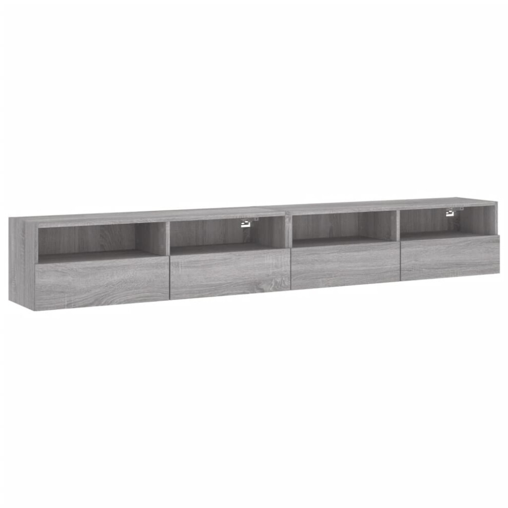 vidaXL TV Wall Cabinets Floating TV Unit 2 Pcs Grey Sonoma Engineered Wood