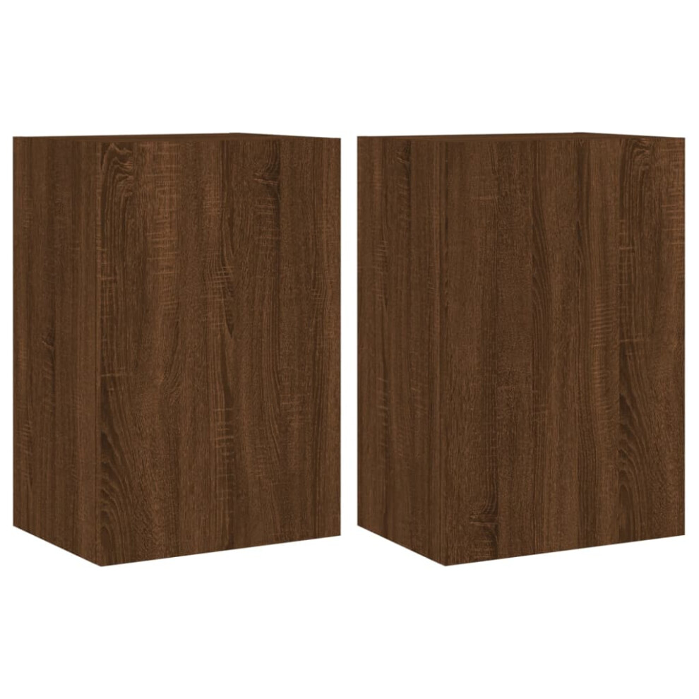 vidaXL TV Wall Cabinets Floating TV Units 2 pcs Brown Oak Engineered Wood