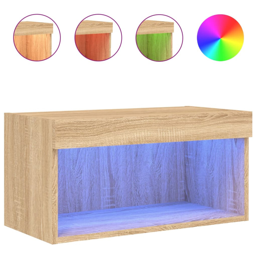Vidaxl Tv Cabinet With Led Lights Tv Stand Media Cabinet Tv Unit Sonoma Oak