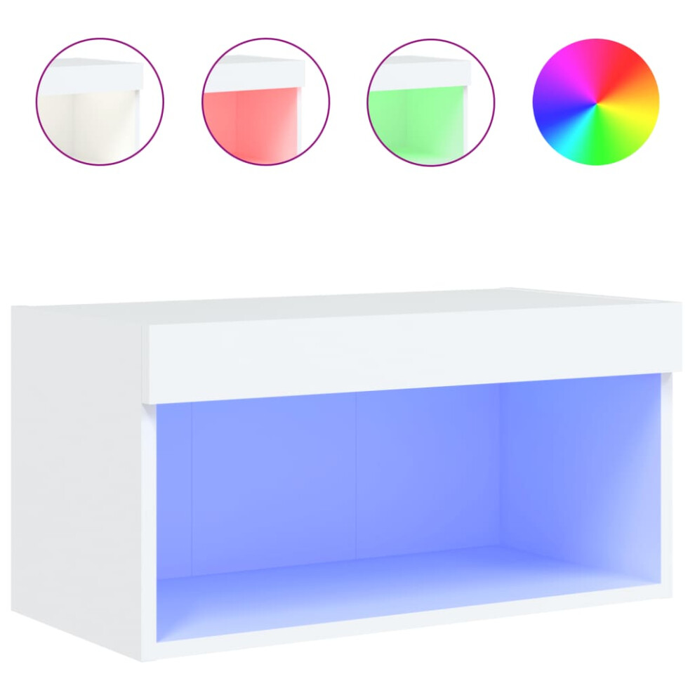 Vidaxl Tv Cabinet With Led Lights Tv Stand Media Cabinet Tv Console Unit White