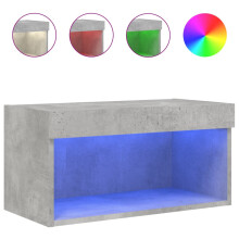 vidaXL TV Cabinet with LED Lights TV Stand Media Cabinet TV Unit Concrete Grey