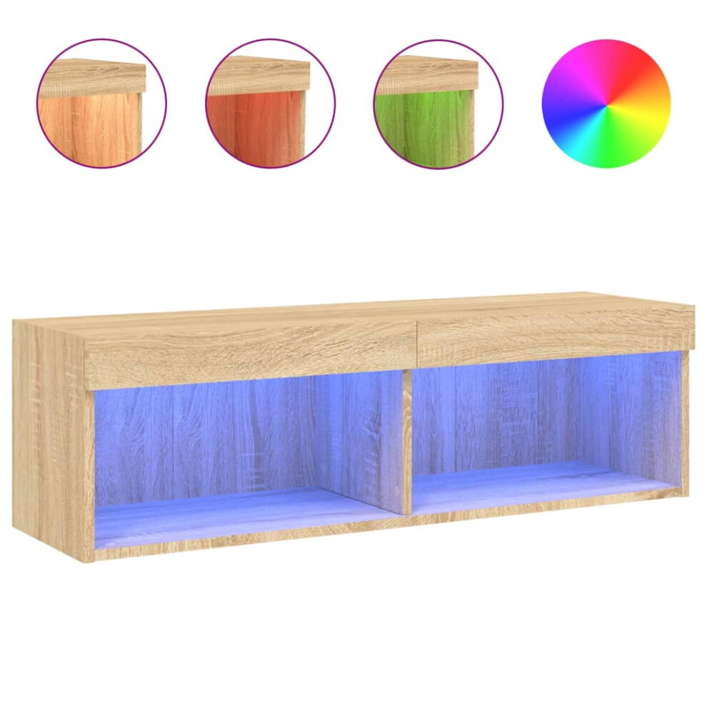 Vidaxl Tv Cabinet With Led Lights Tv Stand Media Cabinet Tv Unit Sonoma Oak