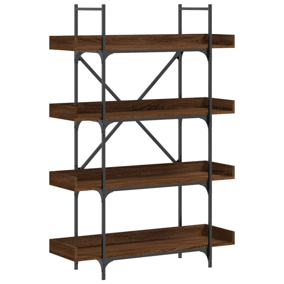 vidaXL Bookcase 4-Tier Bookshelf Storage Cabinet Brown Oak Engineered Wood