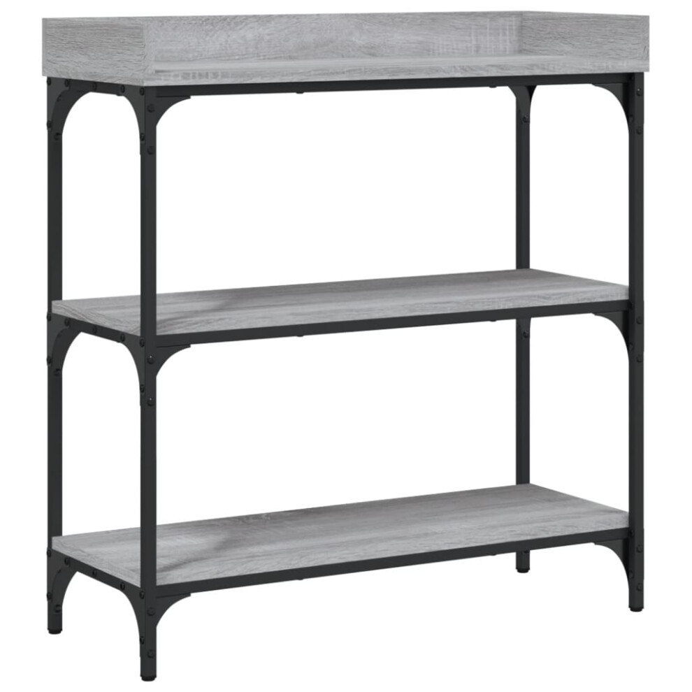 vidaXL Console Table with Shelves Hallway End Table Side Table Grey Sonoma