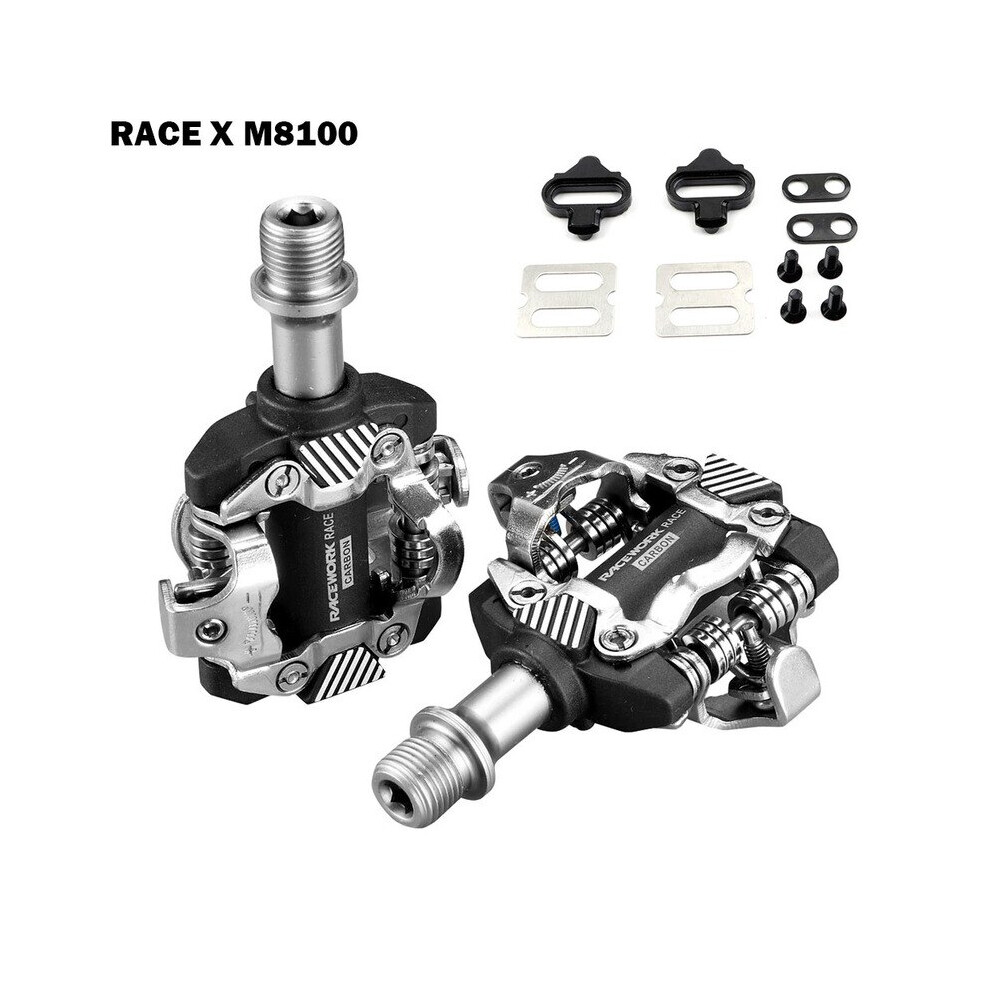 (black) SPD X-M8100 Ultra-light MTB Pedals Bike Self-Locking SPD Pedals DU Bearing