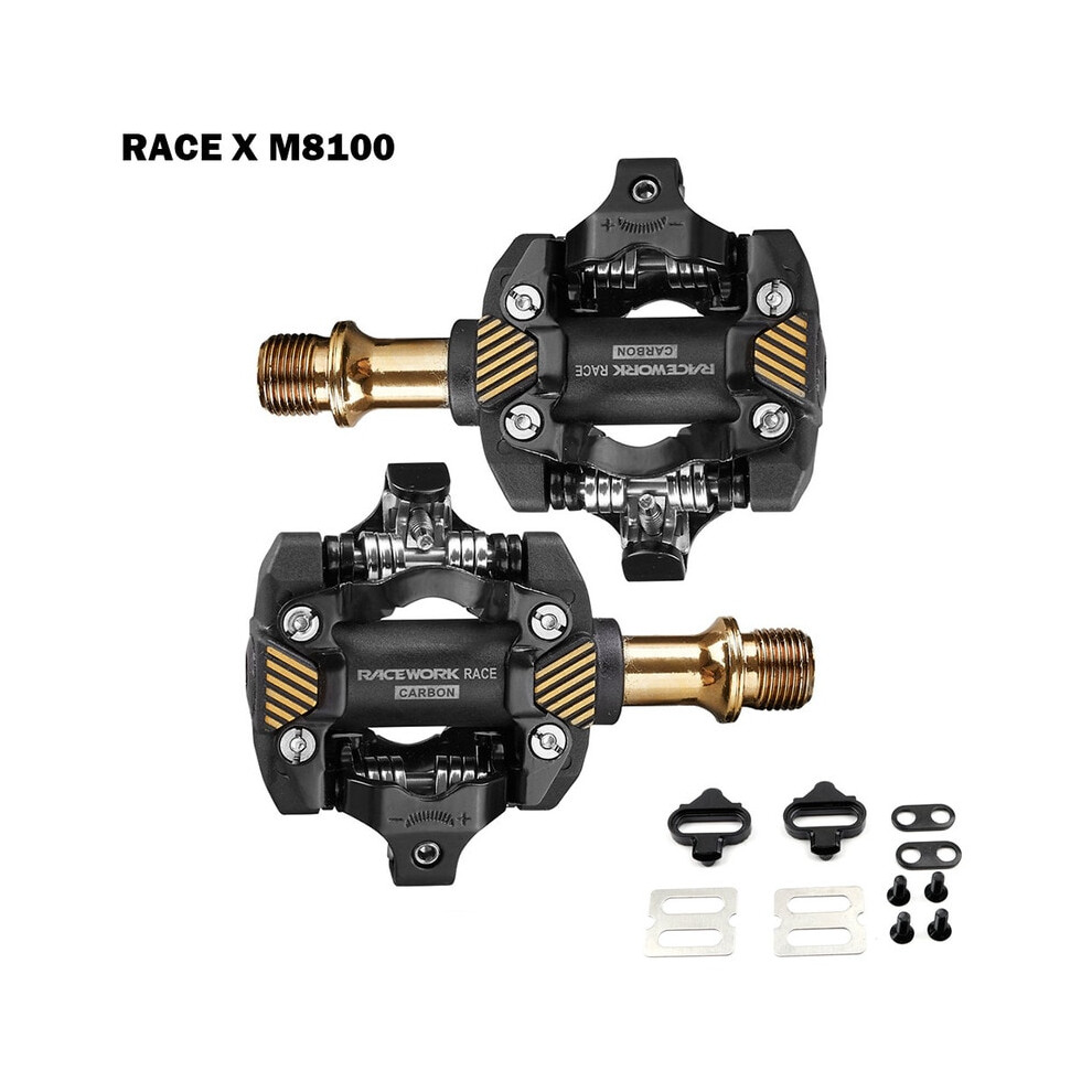 (gold) SPD X-M8100 Ultra-light MTB Pedals Bike Self-Locking SPD Pedals DU Bearing