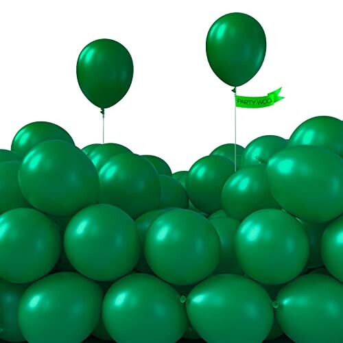 PartyWoo Hunter Green Balloons, 100 pcs 5 Inch Dark Green Balloons ...