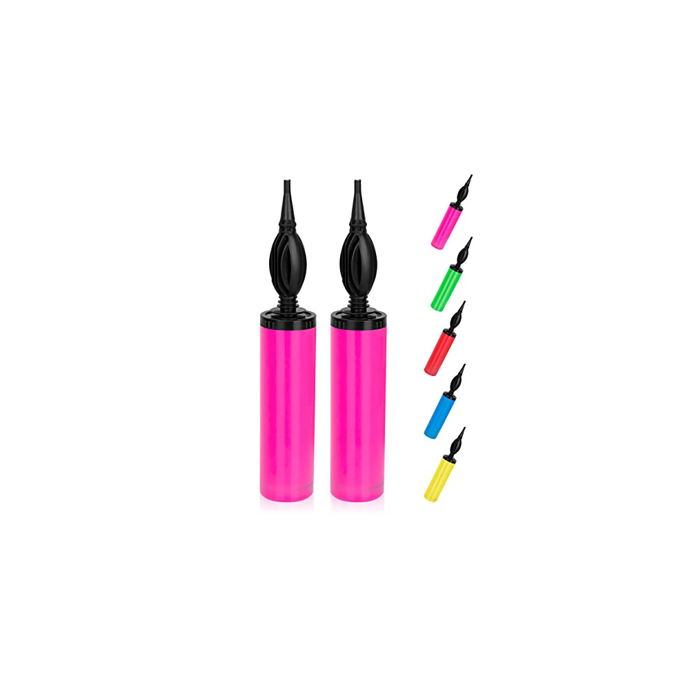 2 Pack Pink Balloon Pump Hand for Birthday Baby Shower Wedding Party Decorations Balloons, Hand Pump Manual Balloon Inflator for Balloon Arch Kit,