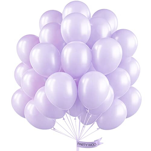 PartyWoo Light Purple Balloons, 50 Pcs 12 Inch Pearl Light Purple ...