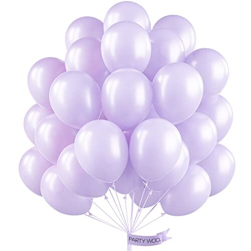 PartyWoo Light Purple Balloons, 50 pcs 12 Inch Pearl Light Purple ...