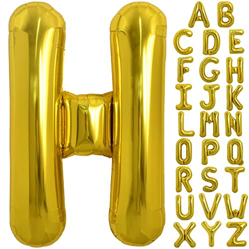 TONIFUL 40 Inch Large Gold Letter H Balloons Helium Balloons,Foil Mylar ...