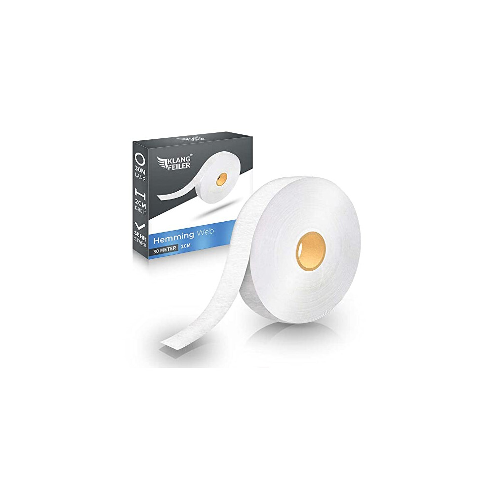 Klangfeiler? Hemming Tape 30 Metres I Extra Strong 60GSM I Ironing Tape for Ironing I Ironing Adhesive Curtains Hardine Better Than Sewing Hemmed