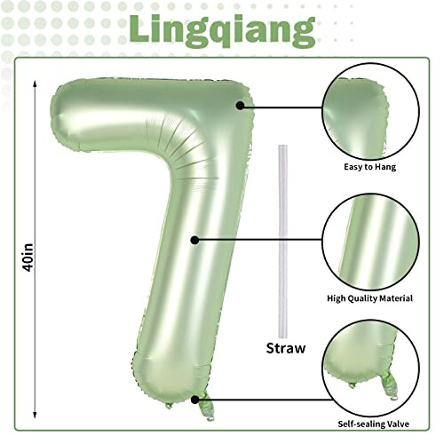 Sage Green Number 17 Birthday Balloons, 40 Inch Large Foil Number 1 & 7 ...