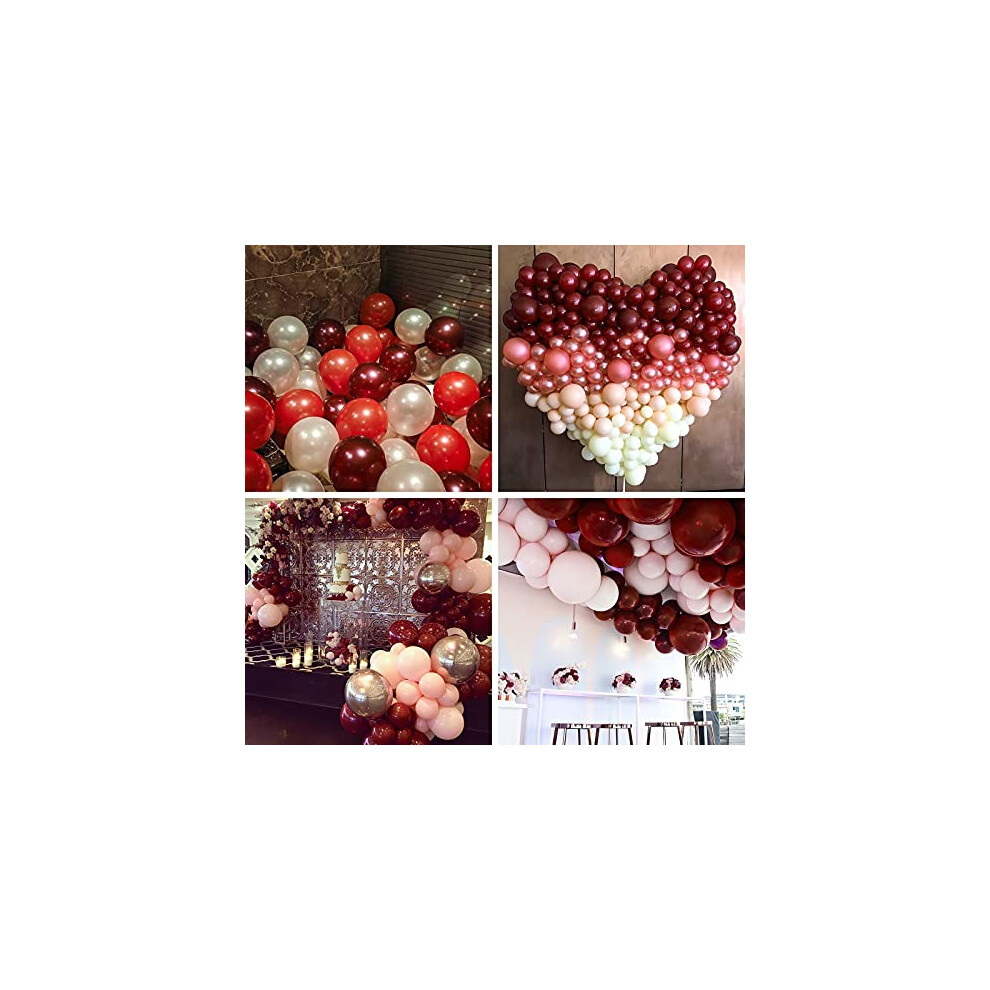 Partywoo Burgundy Balloons 50 Pcs 12 Inch Wine Red Balloons Maroon