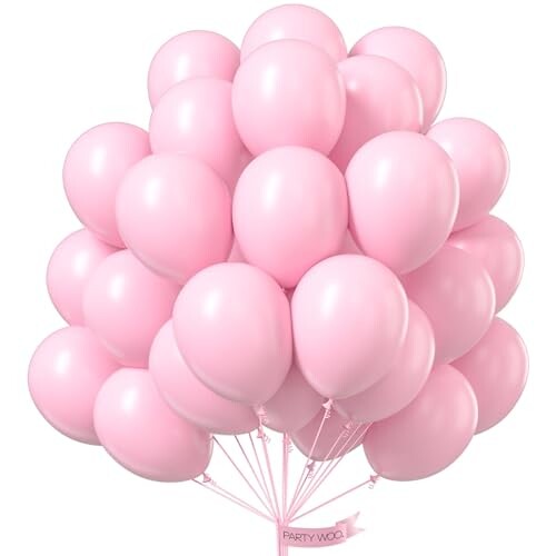 PartyWoo Pastel Pink Balloons, 50 Pcs 12 Inch Pink Balloons, Baby Pink ...