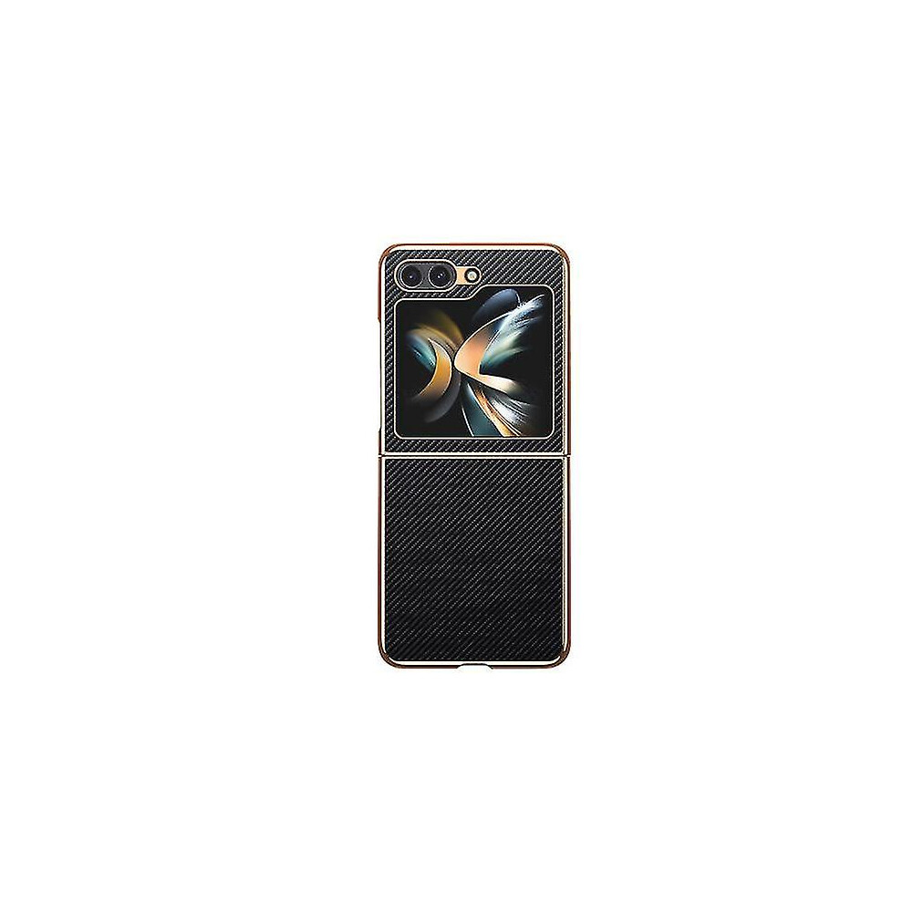 (Gold) Luxury Plating Carbon Fiber Shockproof Thin Case For Samsung Galaxy Z Flip 5 Gold 9324781044093