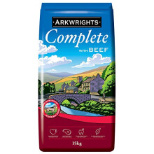 Arkwrights Complete with Beef Dry Dog Food 15kg - Complete Nutrition for Working and Sporting Adult Dogs - Healthy, Nutritious Dry Dog Biscuits