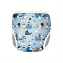 (M, G31) Reusable Waterproof Swim Nappy for Infants, Rabbit Print