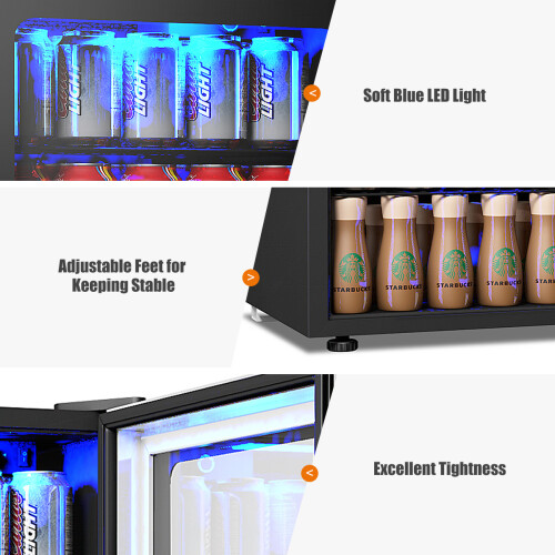 Casart 46 L Beverage Refrigerator Fridge 60 Can Capacity W/ Removable Shelves 1