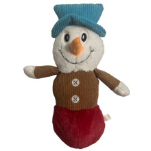 Dog Interactive Christmas Pet Plush Chew Toy Squeak Honking Santa Snowman Reindeer Penguin Turkey Dog Toys Soft Natural Corduroy Stuffed Dog Pet Xmas