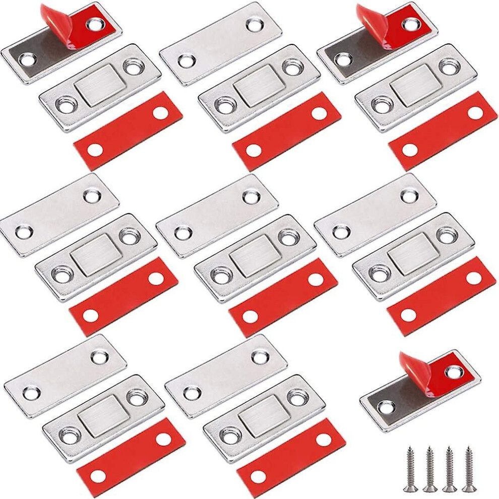 8 Pieces Magnetic Closet Door Magnets Magnetic Catches 8 Pieces Ultra Thin Metal Magnetic Catches Stick-On Magnetic Catches Adhesive Fastener Strong M 9324781088646