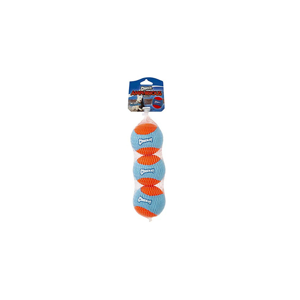 Chuckit! Amphibious Dog Balls Floating Dog Toy Fetch Balls Indoor and Outdoor Toys for Dogs - 3 Pack