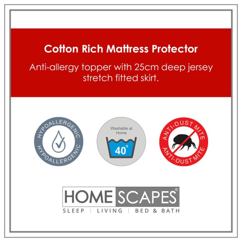 Homescapes (Small Double (120 x 190 cm)) Quilted Mattress Protector 2