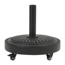 25KG Parasol Base Heavy Duty Round Cement Umbrella Stand with Wheels for Patio Deck Porch Poolside