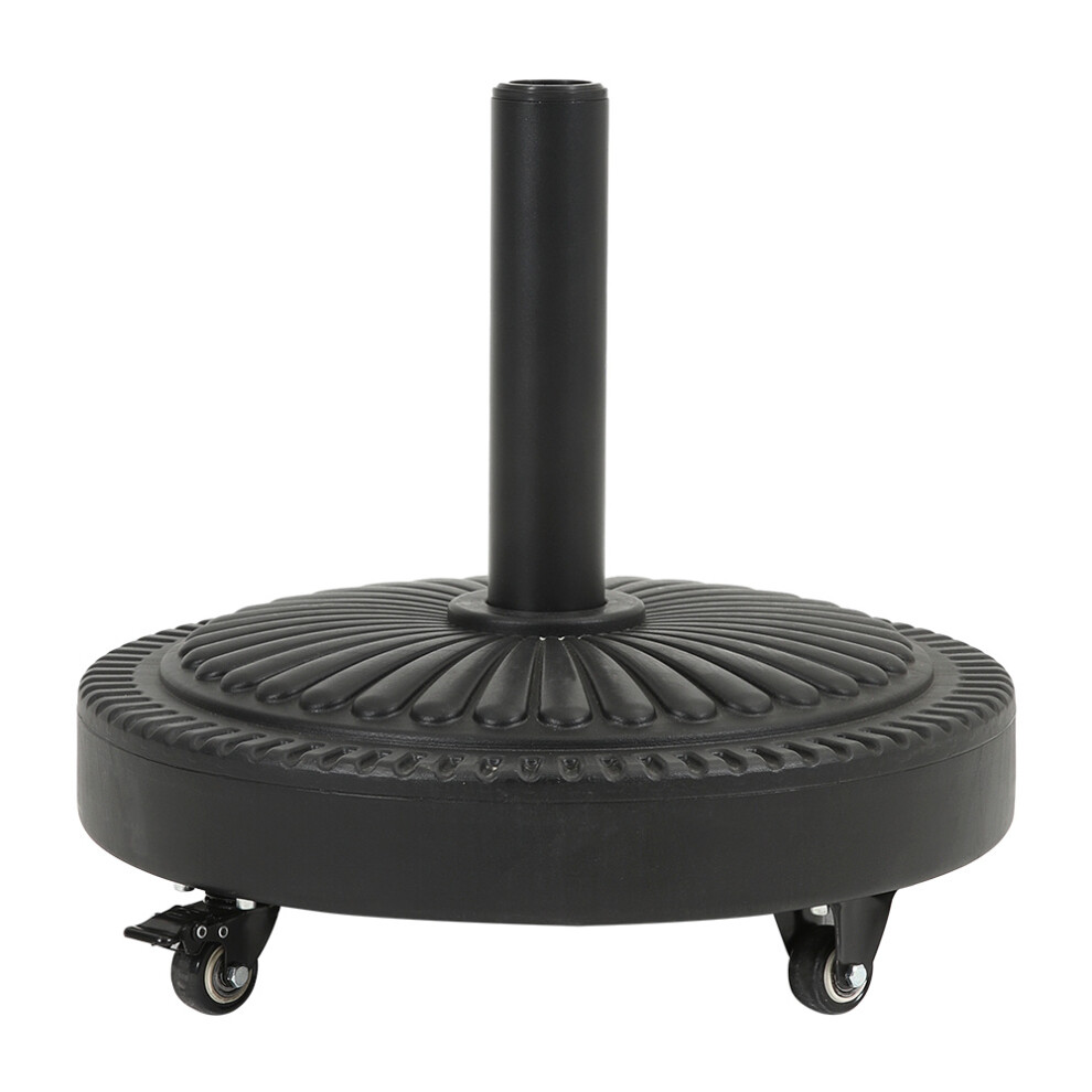 25KG Parasol Base Heavy Duty Round Cement Umbrella Stand with Wheels for Patio Deck Porch Poolside