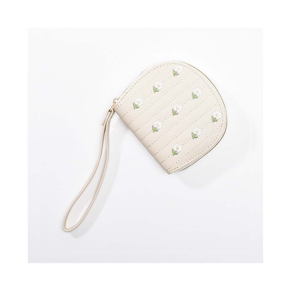 Rywolt (White) Womens Coin Small Purse Short Floral Student Zipper Card Bag Multifunctional