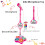 (pink) Karaoke Microphone with Stand - Brain-Training Educational Toy for Kids 1