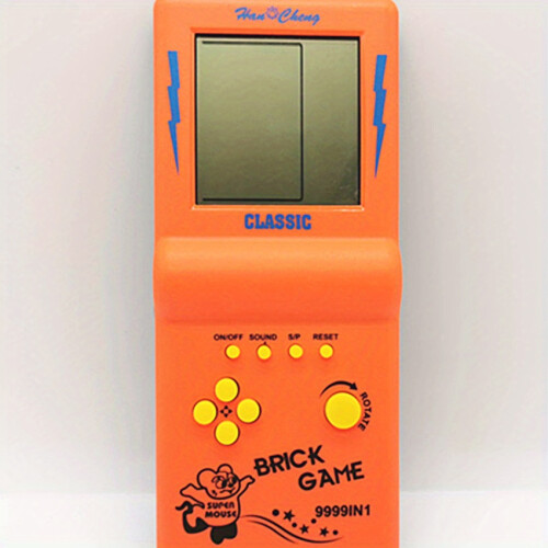 (Orange-Red) Large-Screen Electronic Game Machine for Kids