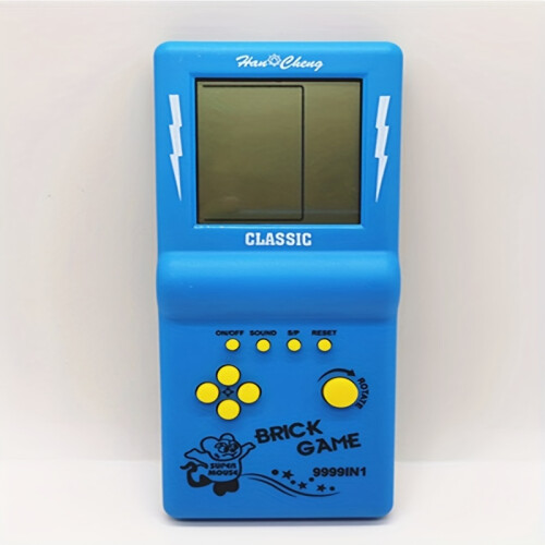 (Blue) Large-Screen Electronic Game Machine for Kids